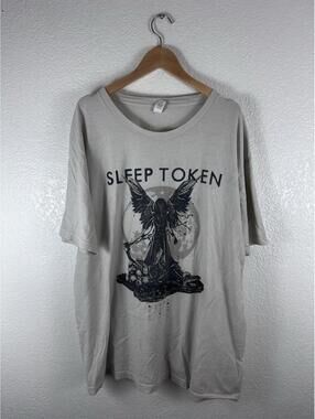 Sleep Token Band T Shirt XXL Gray Graphic Tee Metal Rock Gothic Angel Moon